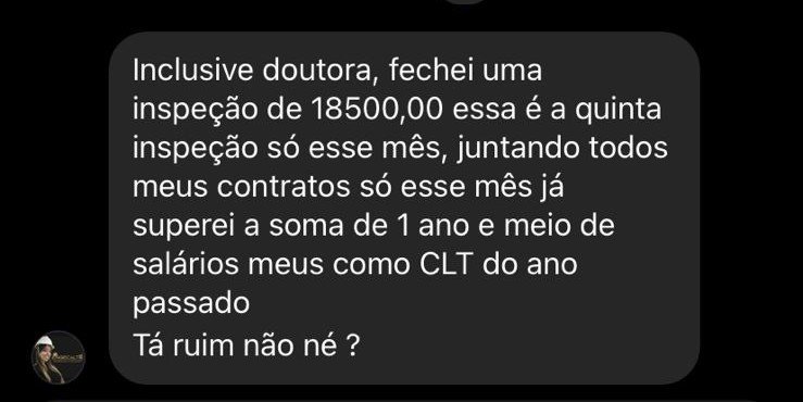 Aluno supera em um mês 1 ano e meio de salário CLT